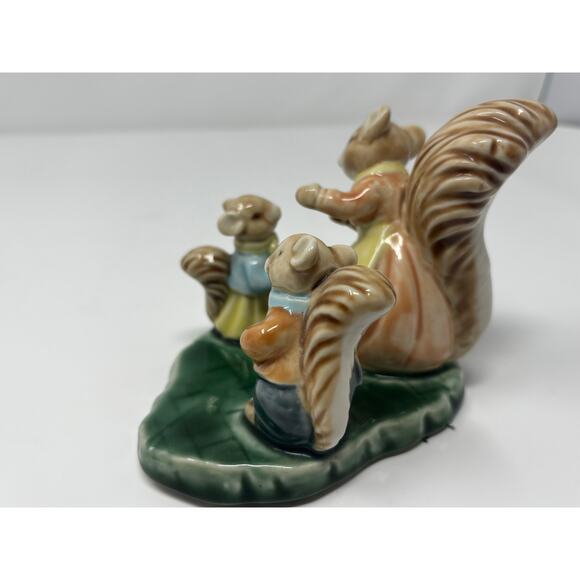 Vintage Porcelain Squirrel Family Figurine – Storybook Style Woodland Scene - Picture 2 of 9